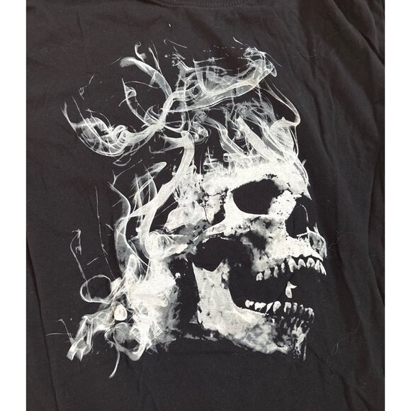 Skull T Shirt Action Apparel Men L/G Cotton Casual Crew Neck Short Sleeve Black - Picture 2 of 5